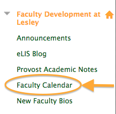 faculty calendar link 