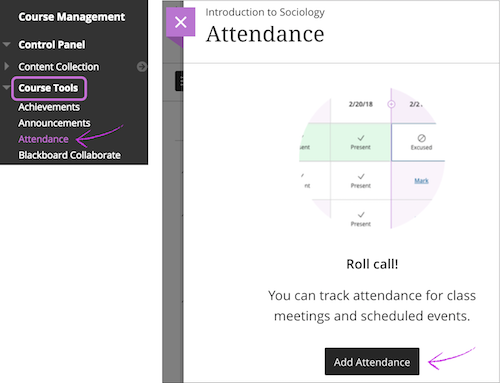 access the attendance tool