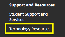 Technology Resources is a web link